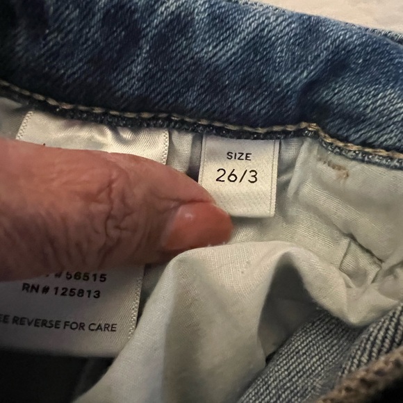 LoveIvet by Vervet High Rise Wide Leg Jeans Light Wash Raw Hem – Size 26/3 - Picture 5 of 6